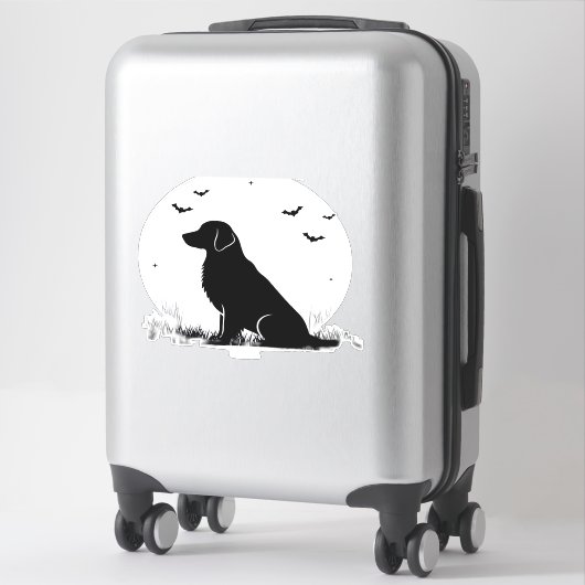 Golden Retriever Dog � Halloween Moon Silhouette O Aufkleber (Koffer)