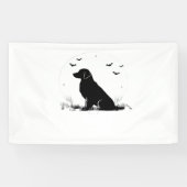 Golden Retriever Dog - Halloween Moon Silhouette O Banner (Horizontal)