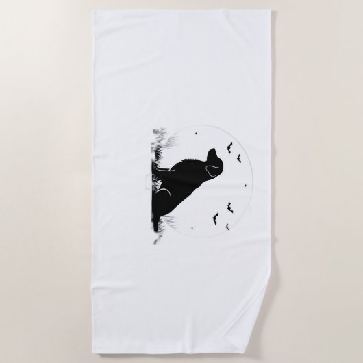 Golden Retriever Dog - Halloween Moon Silhouette O Strandtuch (Vorderseite)