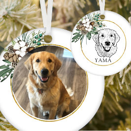 Golden Retriever Dog Hand Zeichnend Personalisiert Keramik Ornament
