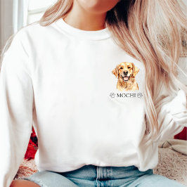 Golden Retriever Dog Hand Zeichnend Personalisiert Sweatshirt