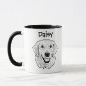 Golden Retriever Dog Hand Zeichnend Personalisiert Tasse (Links)