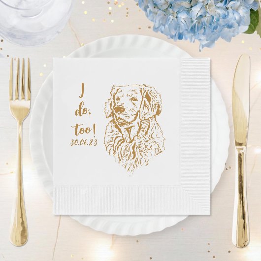 Golden Retriever Dog I do to Custom Cocktail Napk Serviette