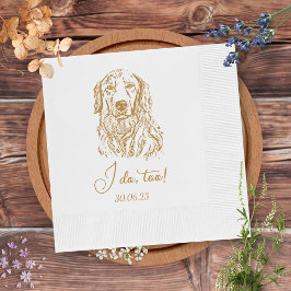 Golden Retriever Dog I do to Custom Cocktail Serviette