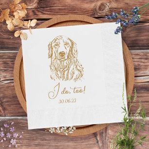 Golden Retriever Dog I do to Custom Cocktail Serviette