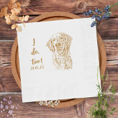 Golden Retriever Dog I do to Custom Cocktail Serviette