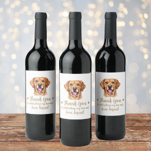 Golden Retriever Dog I do to Wedding Wine Label Weinetikett
