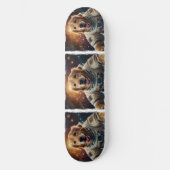 Golden Retriever Dog im Weltraum Skateboard (Vorderseite)