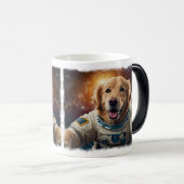 Golden Retriever Dog im Weltraum Verwandlungstasse (VorderseiteRechts)