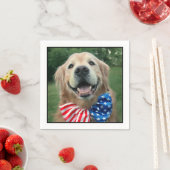 Golden Retriever Dog in Bow Krawatte Unabhängigkei Serviette (Beispiel)