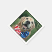 Golden Retriever Dog in Bow Krawatte Unabhängigkei Serviette (Ecke)