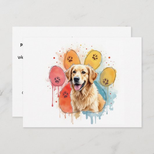 Golden Retriever Dog in einer Kuh Print Postkarte (Vorne/Hinten)
