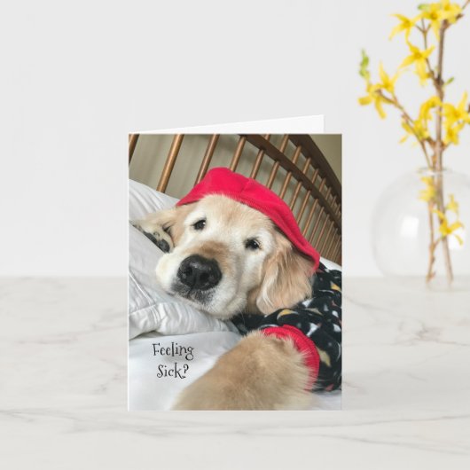 Golden Retriever Dog in Pajamas wird gut Karte (Gelbe Blume)