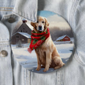 Golden Retriever Dog in Schnee Weihnachten Button (Beispiel)