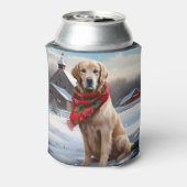 Golden Retriever Dog in Schnee Weihnachten Dosenkühler (Kanne Rückseite)
