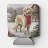 Golden Retriever Dog in Schnee Weihnachten Dosenkühler (Rückseite)