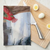 Golden Retriever Dog in Schnee Weihnachten Geschirrtuch (Viertel Falte)