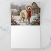 Golden Retriever Dog in Schnee Weihnachten Karte (Innenseite)
