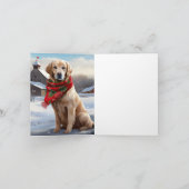 Golden Retriever Dog in Schnee Weihnachten Karte (Innenseite)