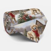 Golden Retriever Dog in Schnee Weihnachten Krawatte (Gerollt)
