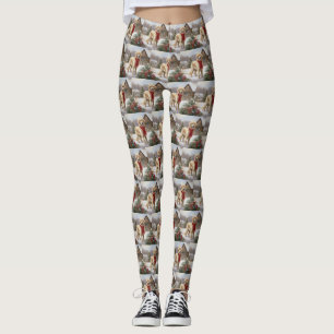 Golden Retriever Dog in Schnee Weihnachten Leggings