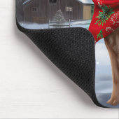 Golden Retriever Dog in Schnee Weihnachten Mousepad (Ecke)
