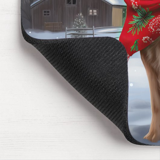 Golden Retriever Dog in Schnee Weihnachten Mousepad (Ecke)