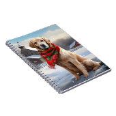 Golden Retriever Dog in Schnee Weihnachten Notizblock (Rechte Seite)