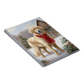 Golden Retriever Dog in Schnee Weihnachten Notizblock (Rechte Seite)