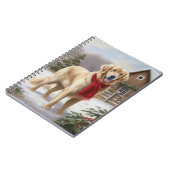 Golden Retriever Dog in Schnee Weihnachten Notizblock (Linke Seite)