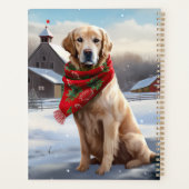 Golden Retriever Dog in Schnee Weihnachten Planer (Rückseite)