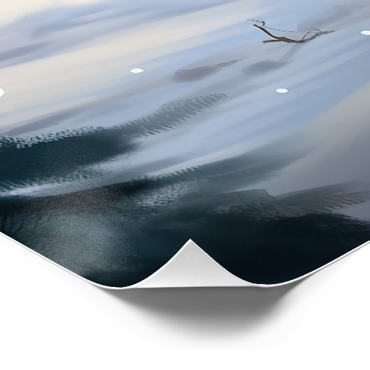 Golden Retriever Dog in Schnee Weihnachten Poster (Ecke)