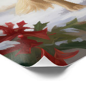 Golden Retriever Dog in Schnee Weihnachten Poster (Ecke)