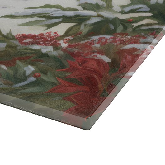 Golden Retriever Dog in Schnee Weihnachten Schneidebrett (Ecke)