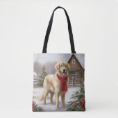 Golden Retriever Dog in Schnee Weihnachten Tasche (Vorderseite)