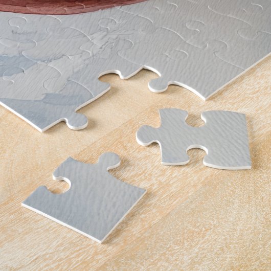 Golden Retriever Dog in Sledge Snow Weihnachten Puzzle (Seite)