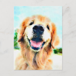 Golden Retriever Dog in Watercolor Denken Sie an S Postkarte