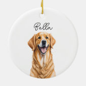 Golden Retriever Dog Individueller Urlaub Weihnach Keramik Ornament (Hinten)