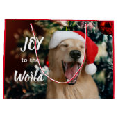 Golden Retriever Dog Jog to the World Christmas Große Geschenktüte (Rückseite)