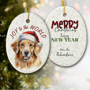 Golden Retriever Dog Joy to World Keramik Ornament