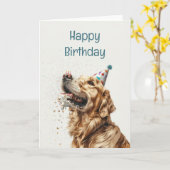 Golden Retriever Dog Karte (Gelbe Blume)