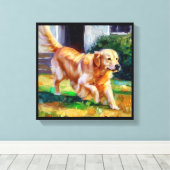 Golden Retriever Dog Leinwanddruck (Insitu (Holzboden))