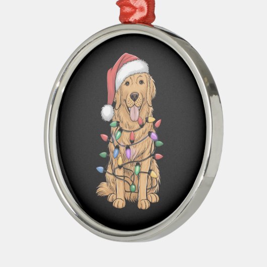 Golden Retriever Dog Lover Mama Vater Ornament Aus Metall (Links)