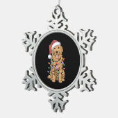 Golden Retriever Dog Lover Mama Vater Schneeflocken Zinn-Ornament (Rechts)