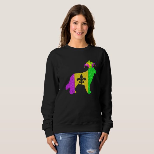 Golden Retriever Dog Lover Mardi Gras Carnival Par Sweatshirt (Vorne ganz)
