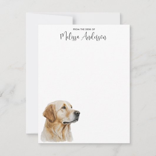 Golden Retriever Dog Lover Personalisierte Wasserf Mitteilungskarte (Vorderseite)