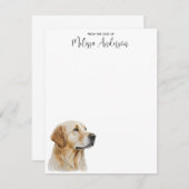 Golden Retriever Dog Lover Personalisierte Wasserf Mitteilungskarte (Vorne/Hinten)