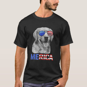 Golden Retriever Dog Merica 4. Juli Patriotic Ame T-Shirt