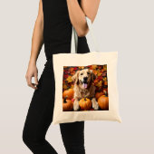 Golden Retriever Dog mit Pumpkins Tasche (Vorderseite (Produkt))