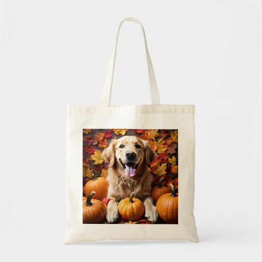 Golden Retriever Dog mit Pumpkins Tasche (Vorne)